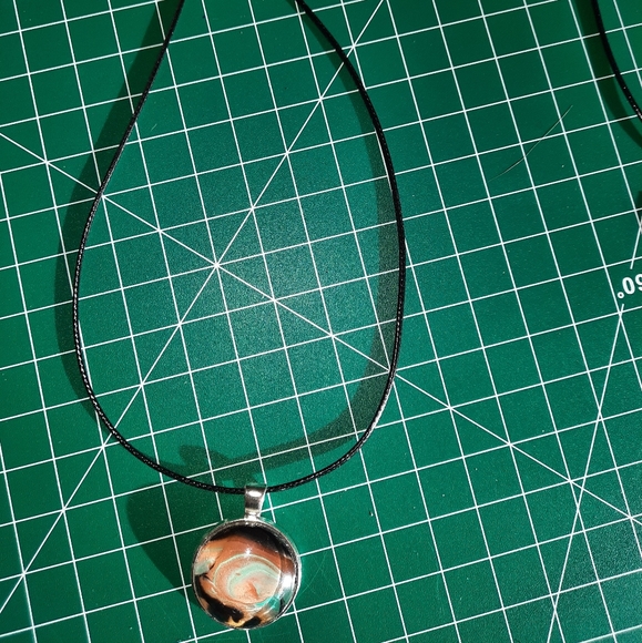 Jewelry - Hand made 1" acrylic pour pendant